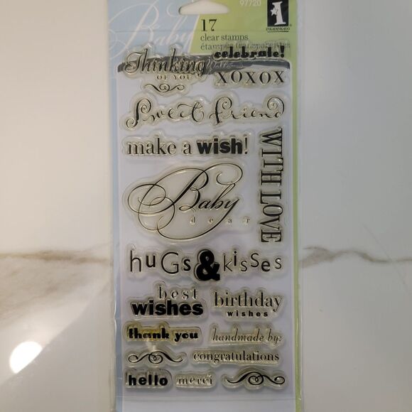 Inkadinkado CHELSEA SENTIMENTS #97720 Clear Cling Stamps Set of 17 NEW - Picture 1 of 5